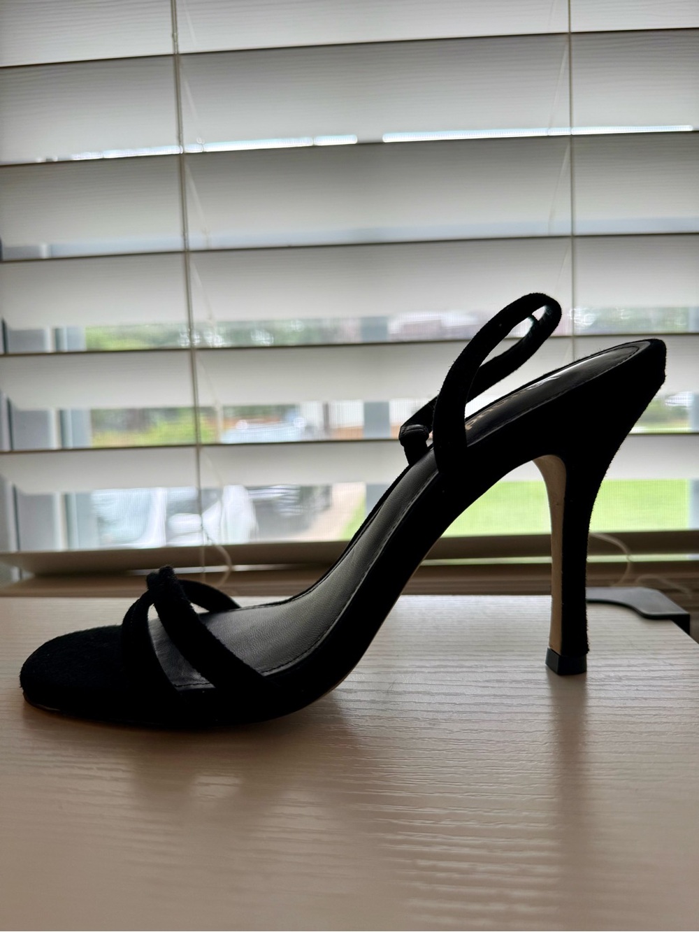 Larroude Black Suede Double-Strap Slingback Heels (size 7) - Picture 8 of 11